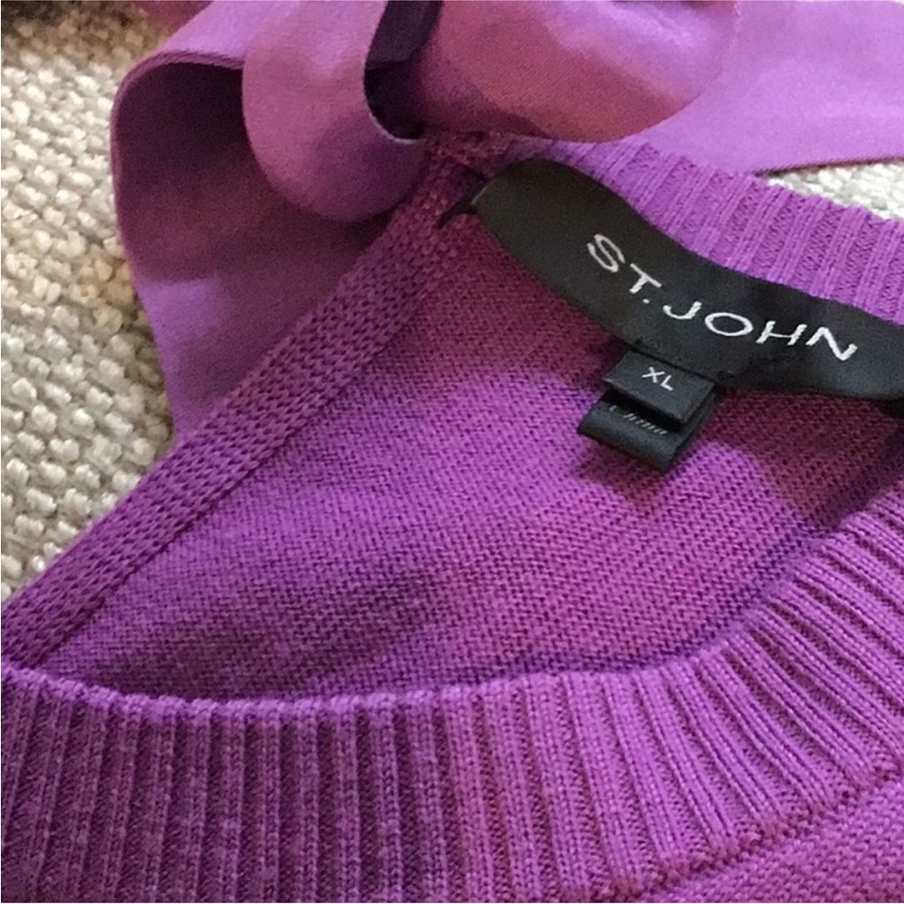 St. John Purple Layered Knit Top - Picture 4 of 9